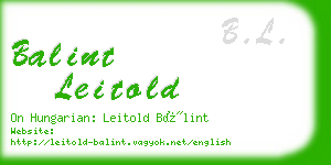 balint leitold business card